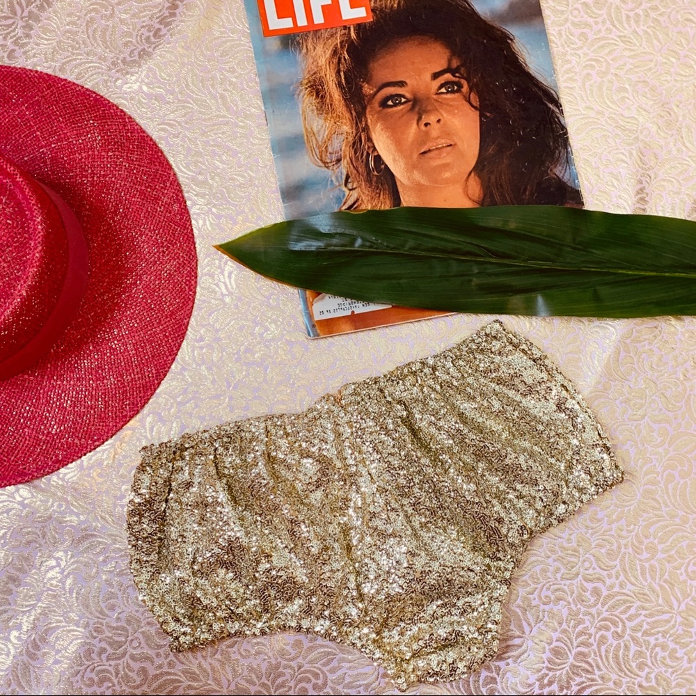NWT Lolli Sequins Gold Bloomers M